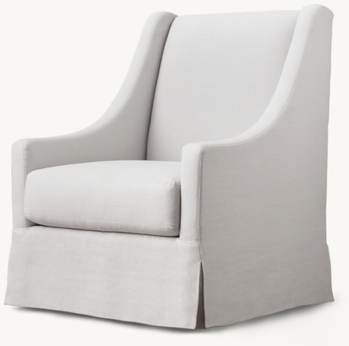 High-Back Slope Arm Upholstered Swivel Glider