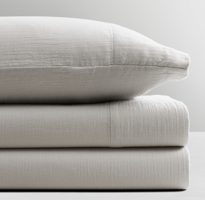 Front Stacked view of Washed Cotton Gauze Toddler Pillowcase 