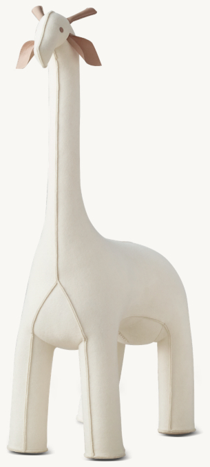 Oversized Wool Felt Giraffe - Ivory