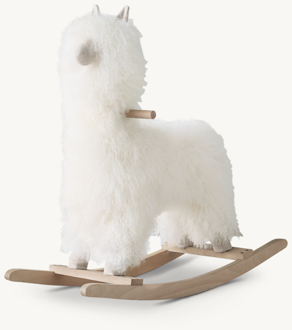 Mongolian Wool Animal Rocker - Alpaca Natural