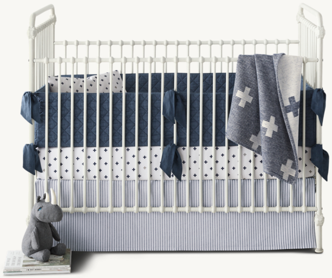 Navy crib outlet bumper