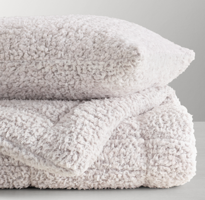 Front Stacked view of Heathered Sherpa Comforter 