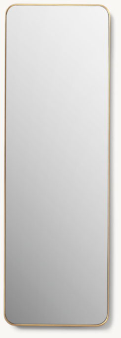 Metal-Wrapped Inset Full Mirror - Brass