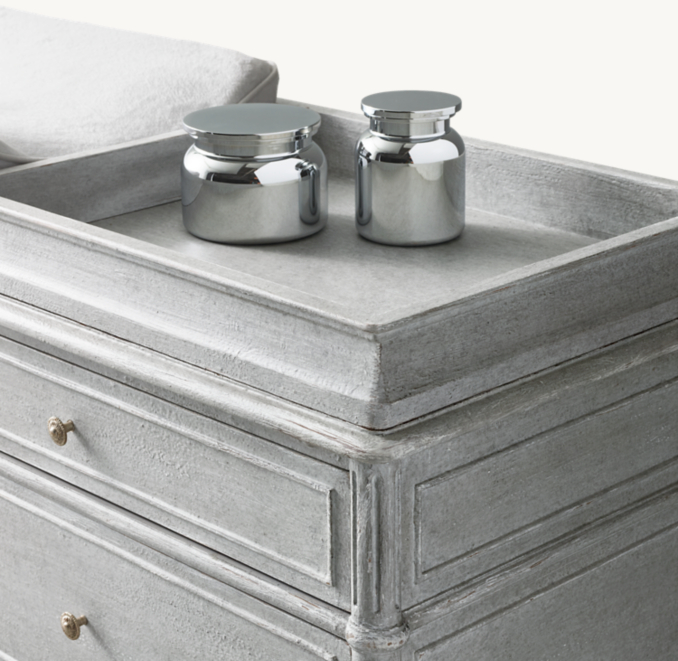Three Quarter view of Aveline Wide Dresser & Topper Set 