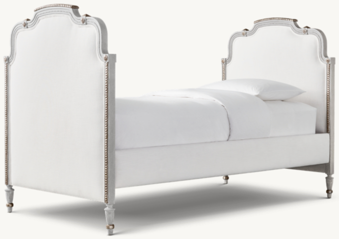 Three Quarter view of Lucine Upholstered Daybed - Vintage French Grey 