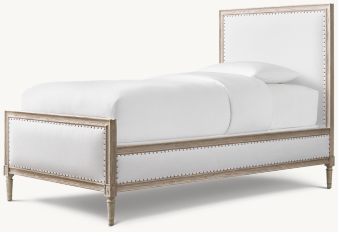 Three Quarter view of Marcelle Upholstered Panel Bed 