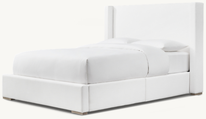 Three Quarter view of Ronson Upholstered Shelter Storage Bed 