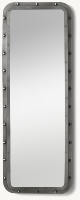 Antiqued Riveted Full Mirror - Pewter | RH