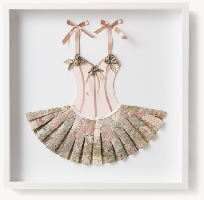 Hand-Folded Vintage Map Tutu Art