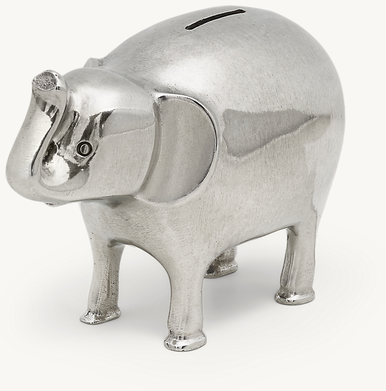 Pewter finish Rabbit bank. Pewter finish Rabbit bank.