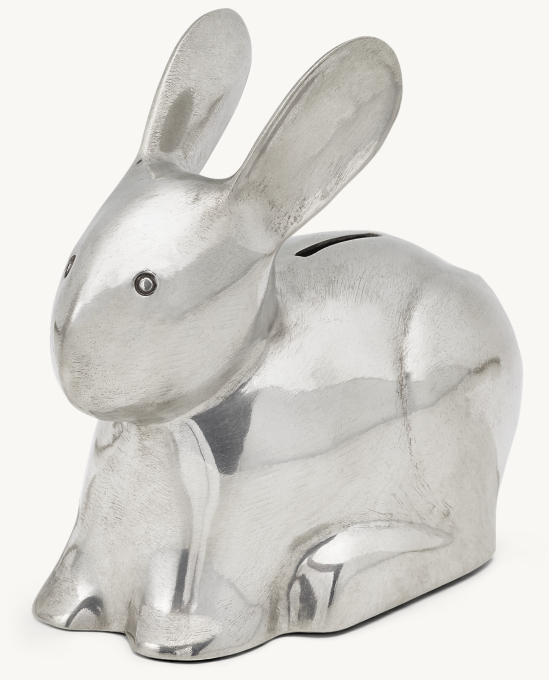 Pewter finish Rabbit bank. Pewter finish Rabbit bank.