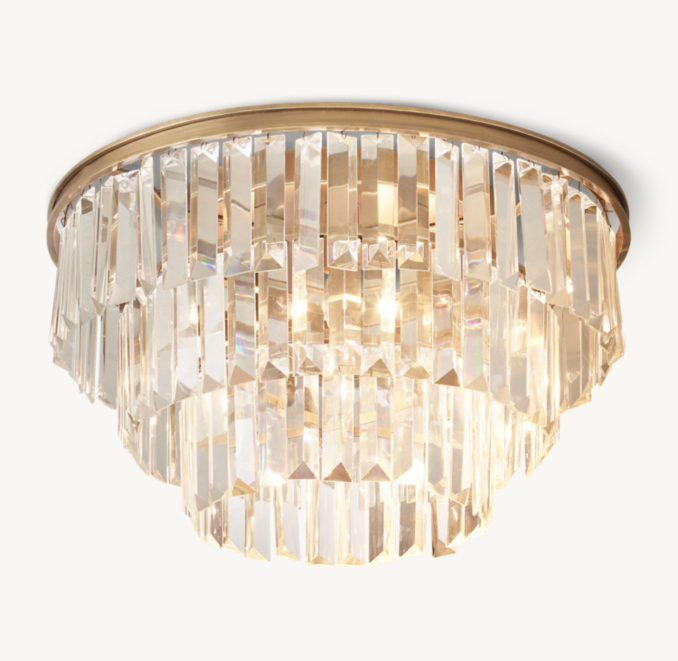 Front view of Alaine Crystal Flushmount 