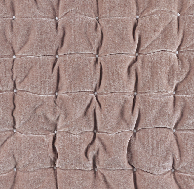 Overhead view of Box-Tufted Organic Velvet Bedding Swatch 