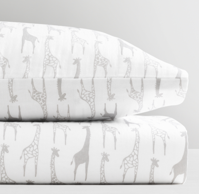 Front Stacked view of Giraffe Print Toddler Pillowcase 