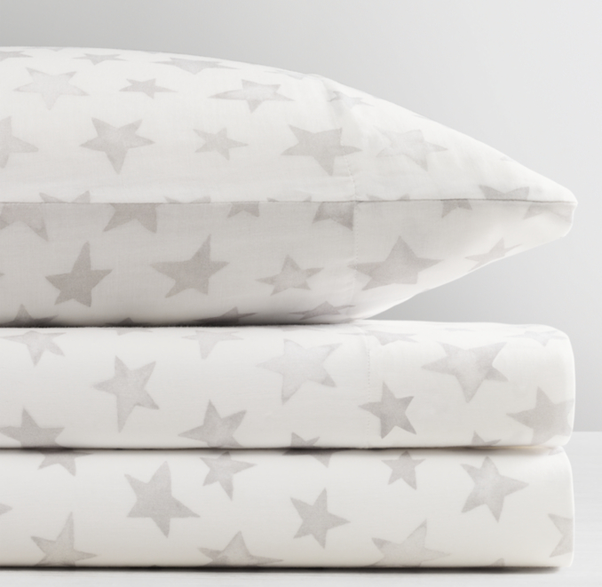 Front Stacked view of Painted Stars Ultra-Fine Organic Cotton Toddler Pillowcase 