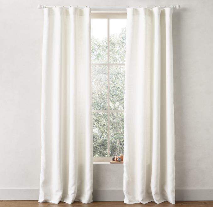 Front view of Textured Belgian Linen Drapery Panel 