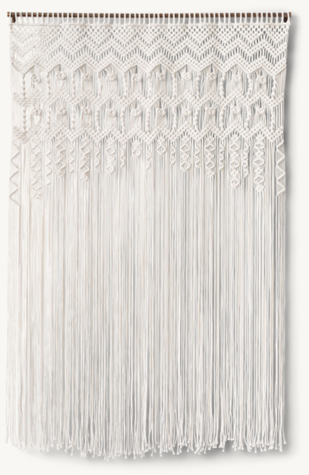 Grand Hand-Knotted Macrame Tapestry - Natural