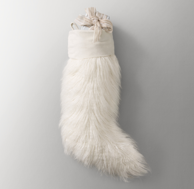 Front view of Tibetan Faux Fur Stocking 
