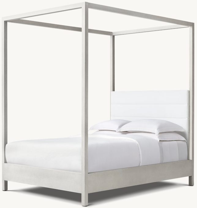 Three Quarter view of Clio Shagreen Canopy Bed 