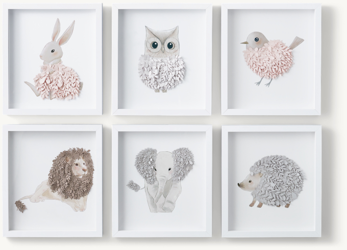 Cut Paper & Watercolor Animal Art Collection