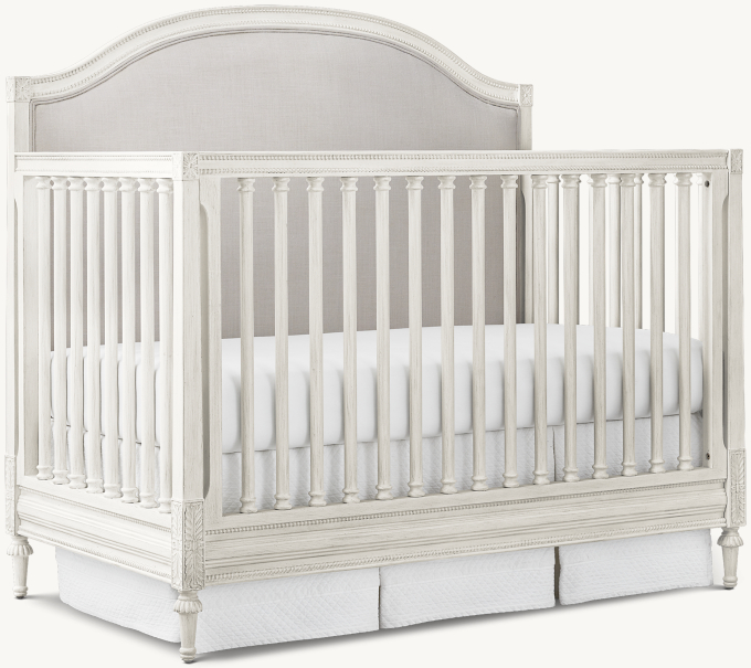 Bellina Upholstered Arched Conversion Crib - Heirloom White