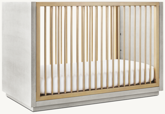 Clio Shagreen Panel Crib - Brass