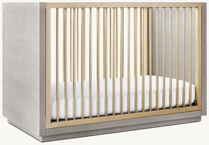 Clio Shagreen Panel Crib - Brass