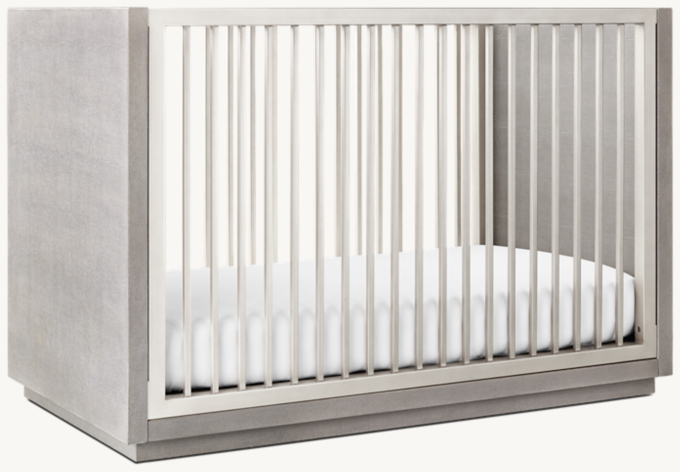 Clio Shagreen Panel Crib - Pewter