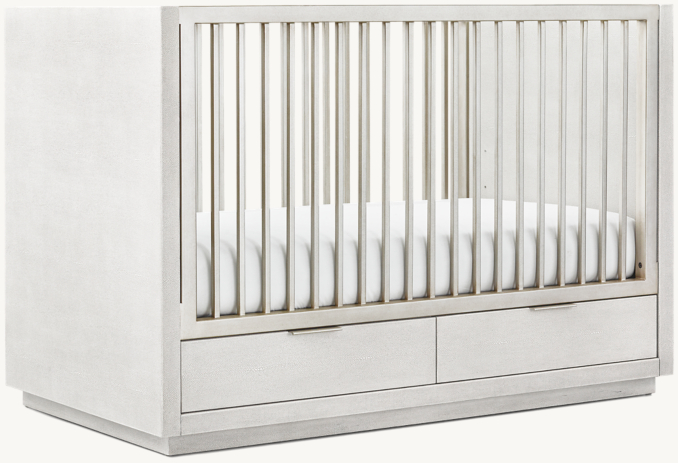 Clio Shagreen Storage Panel Crib - Pewter | RH Baby & Child