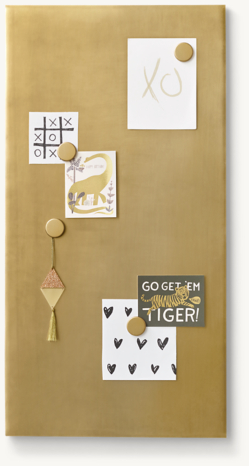 Front view of Brushed Brass Magnet Board - Panel 