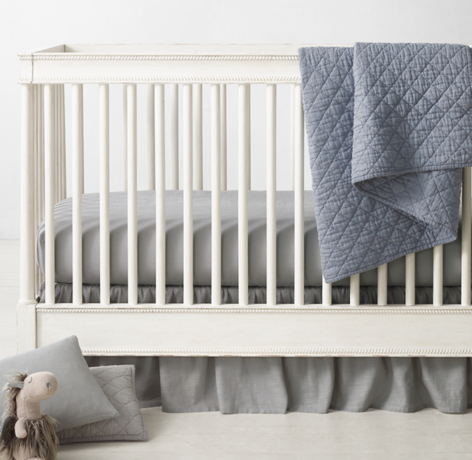 Washed Linen-Cotton Diamond & Washed Linen-Cotton Nursery Bedding Collection