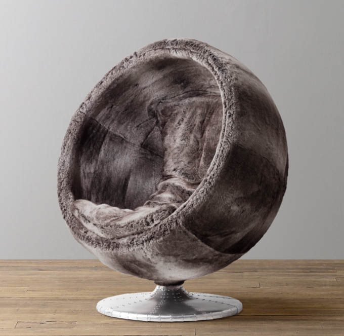 Restoration hardware store fur chair