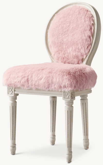 Vintage French Kashmir Faux Fur Tall Play Chair