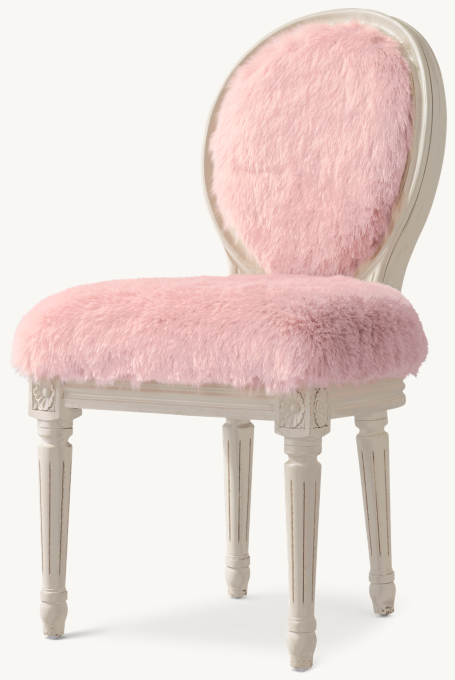 Vintage French Kashmir Faux Fur Play Chair