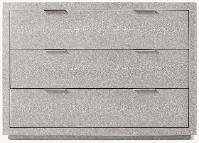 Front view of Clio Shagreen Dresser - Pewter 