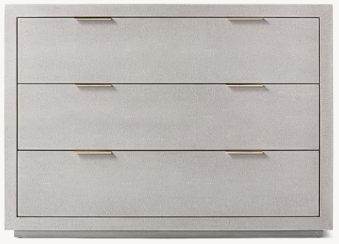 Front view of Clio Shagreen Dresser - Brass 