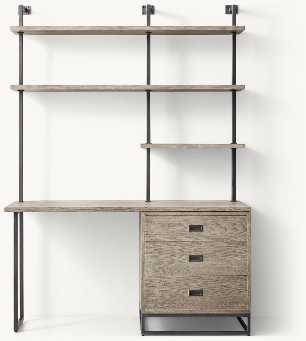 Avalon Single Desk Study Wall With Shelving