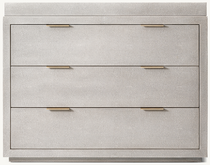 ivory shagreen embossed low dresser Clio & Topper Set - Brass Cb2 dresser