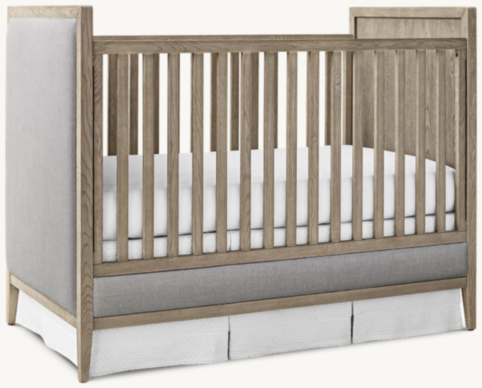 Three Quarter view of Jeune French Contemporary Panel Crib Toddler Bed Kit 