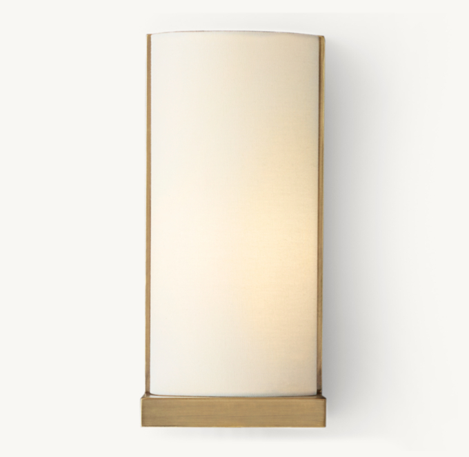 Clementine Ledge Sconce With Shade - Antiqued Brass