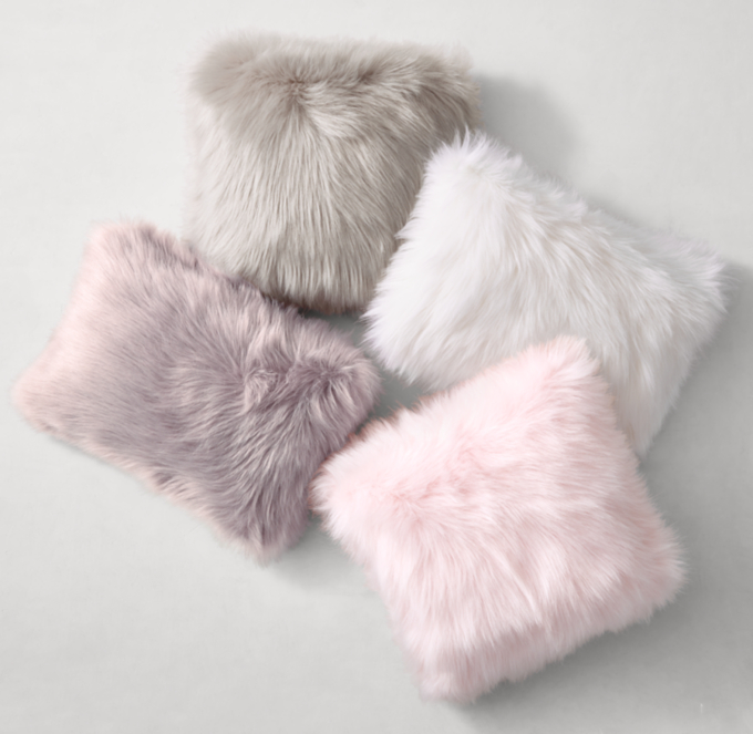 Front view of Kashmir Faux Fur Pillow Cover & Insert 