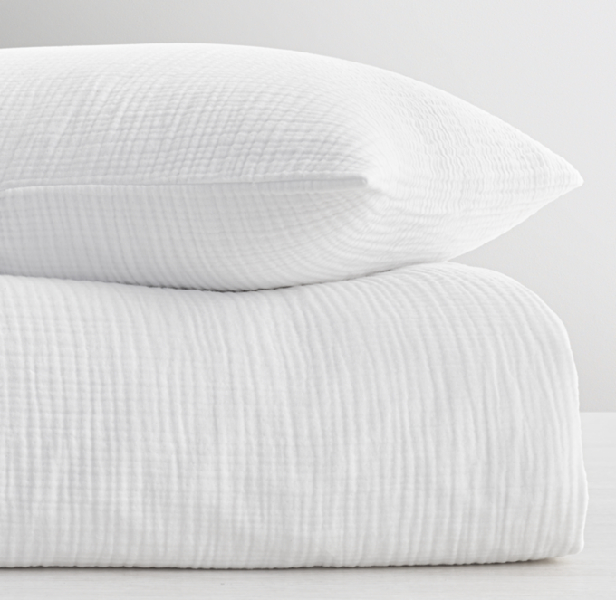 Front Stacked view of Featherlight Cotton Gauze Duvet Cover 
