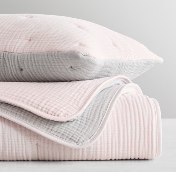 Front Stacked view of Featherlight Cotton Gauze Reversible Quilt 