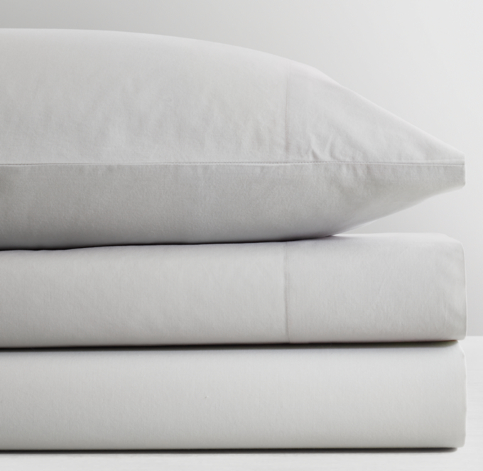 Front Stacked view of Vintage-Washed Organic Percale Toddler Pillowcase 
