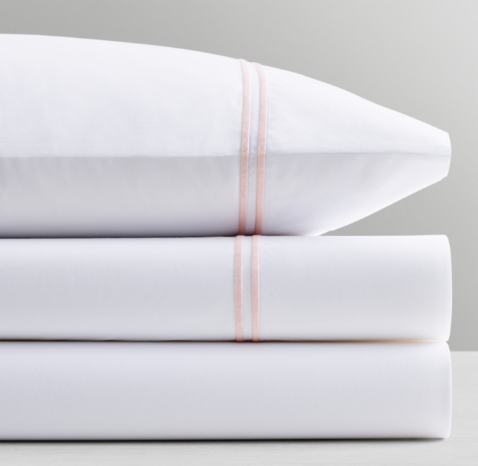 Front Stacked view of Italian Satin Stitch Sheet Set 