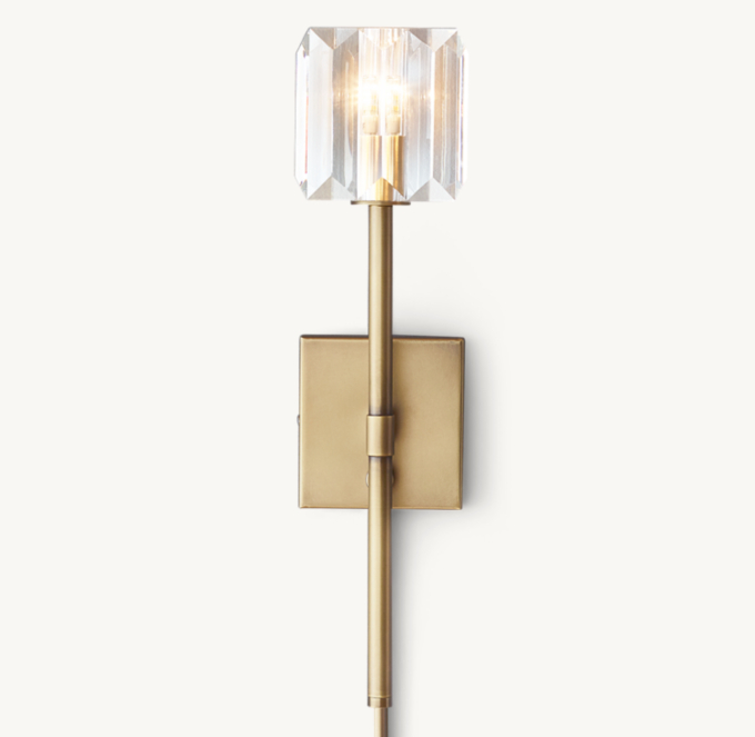 Evie Crystal Sconce - Aged Brass