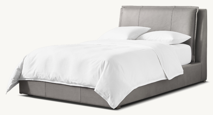 Three Quarter view of Sloane Leather Storage Bed 
