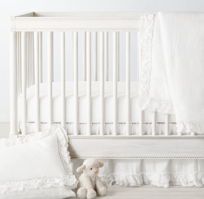 Ruffled Washed Cotton Gauze & Washed Cotton Gauze Nursery Bedding Collection