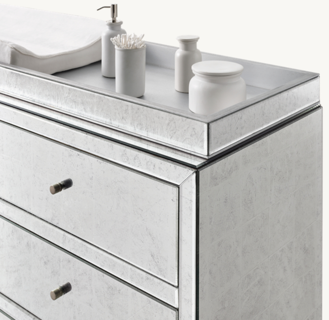Three Quarter view of Beaumont Mirrored Wide Dresser & Topper Set 