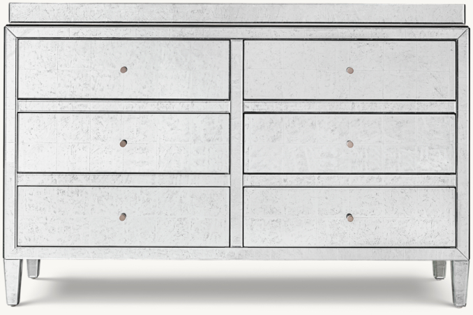 Front view of Beaumont Mirrored Wide Dresser Topper 